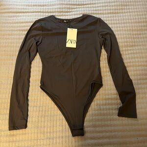 NWT Zara Grey Bodysuit